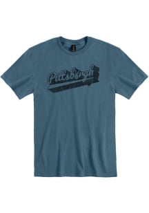 Pittsburgh Slate Blue Peace Sign Short Sleeve T-Shirt