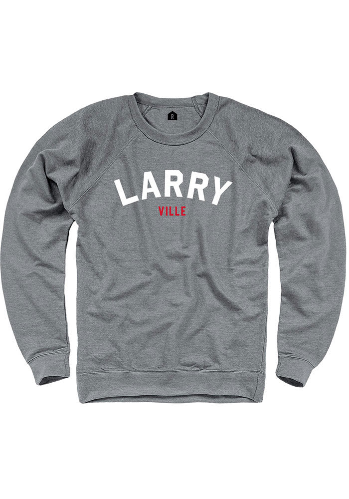 Kansas Mens Grey Larry Ville Long Sleeve Crew Sweatshirt