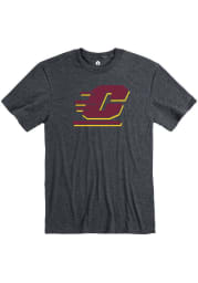 Rally Central Michigan Chippewas Charcoal Primary Team Logo Short Sleeve T Shirt
