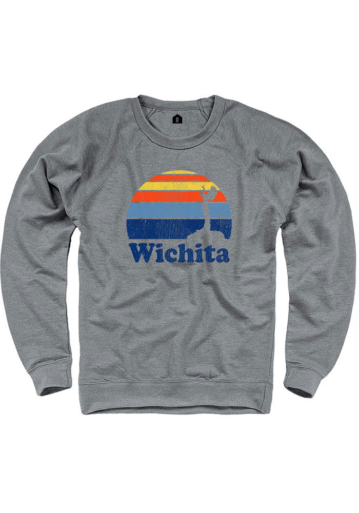 Wichita Mens Grey Keeper Sunset Long Sleeve Crew Sweatshirt