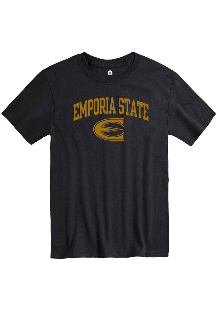Rally Emporia State Hornets Black Arch Mascot Short Sleeve T Shirt