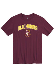 Rally Bloomsburg University Huskies Maroon Arch Mascot Short Sleeve T Shirt