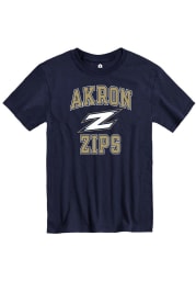 Rally Akron Zips Navy Blue Number One Short Sleeve T Shirt