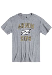 Rally Akron Zips Grey Number One Short Sleeve T Shirt