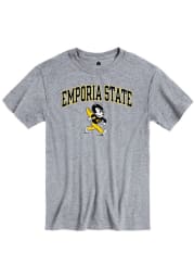 Rally Emporia State Hornets Grey Arch Mascot Short Sleeve T Shirt
