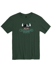 Rally Cleveland State Vikings Green Team Logo Short Sleeve T Shirt