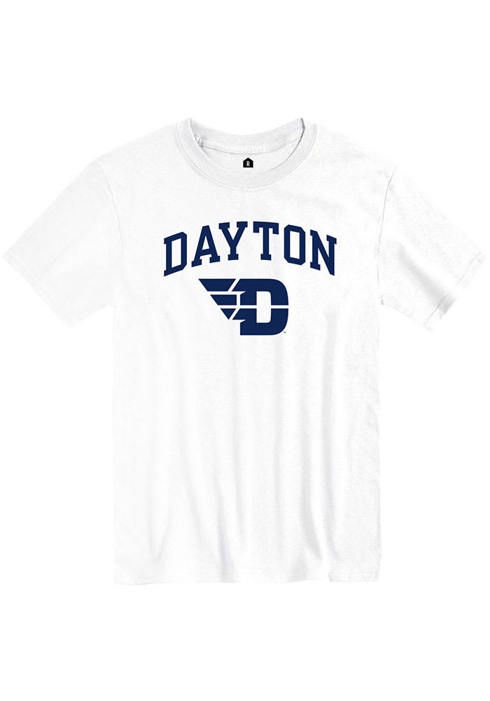 Rally Dayton Flyers White Arch Mascot Short Sleeve T Shirt