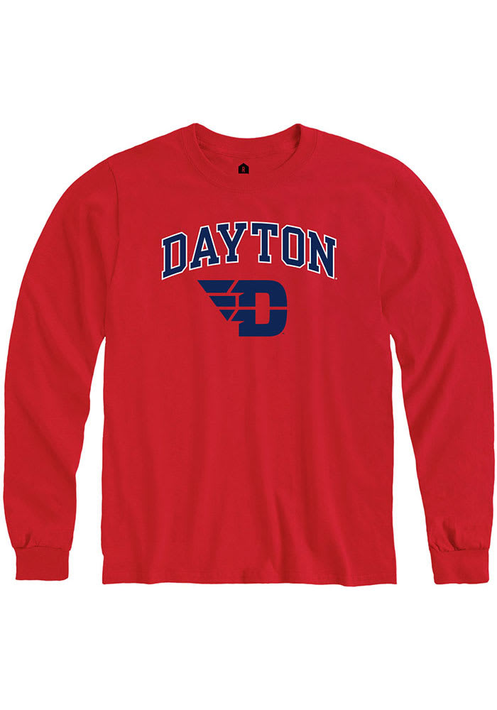 Rally Dayton Flyers Red Arch Mascot Long Sleeve T Shirt