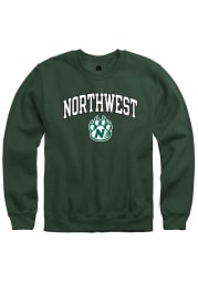 Rally Northwest Missouri State Bearcats Mens Green Fleece Arch Mascot Long Sleeve Crew Sweatshirt