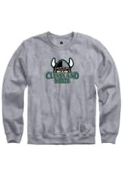 Rally Cleveland State Vikings Mens Grey Fleece Team Logo Long Sleeve Crew Sweatshirt