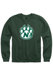 Rally Northwest Missouri State Bearcats Mens Green Fleece Team Logo Long Sleeve Crew Sweatshirt