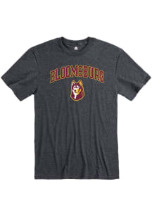 Rally Bloomsburg University Huskies Charcoal Ringspun Arch Mascot Short Sleeve T Shirt