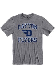 Rally Dayton Flyers Grey Ringspun Number One Short Sleeve T Shirt