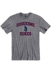 Rally Duquesne Dukes Grey Ringspun Number One Short Sleeve T Shirt