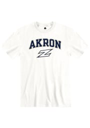 Rally Akron Zips White Ringspun Arch Mascot Short Sleeve T Shirt
