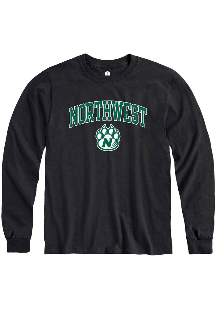 Rally Northwest Missouri State Bearcats Black Arch Mascot Long Sleeve T Shirt