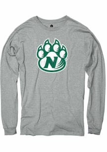 Rally Northwest Missouri State Bearcats Grey Ringspun Distressed Logo Long Sleeve T Shirt