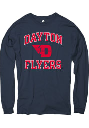 Rally Dayton Flyers Navy Blue Number One Long Sleeve T Shirt