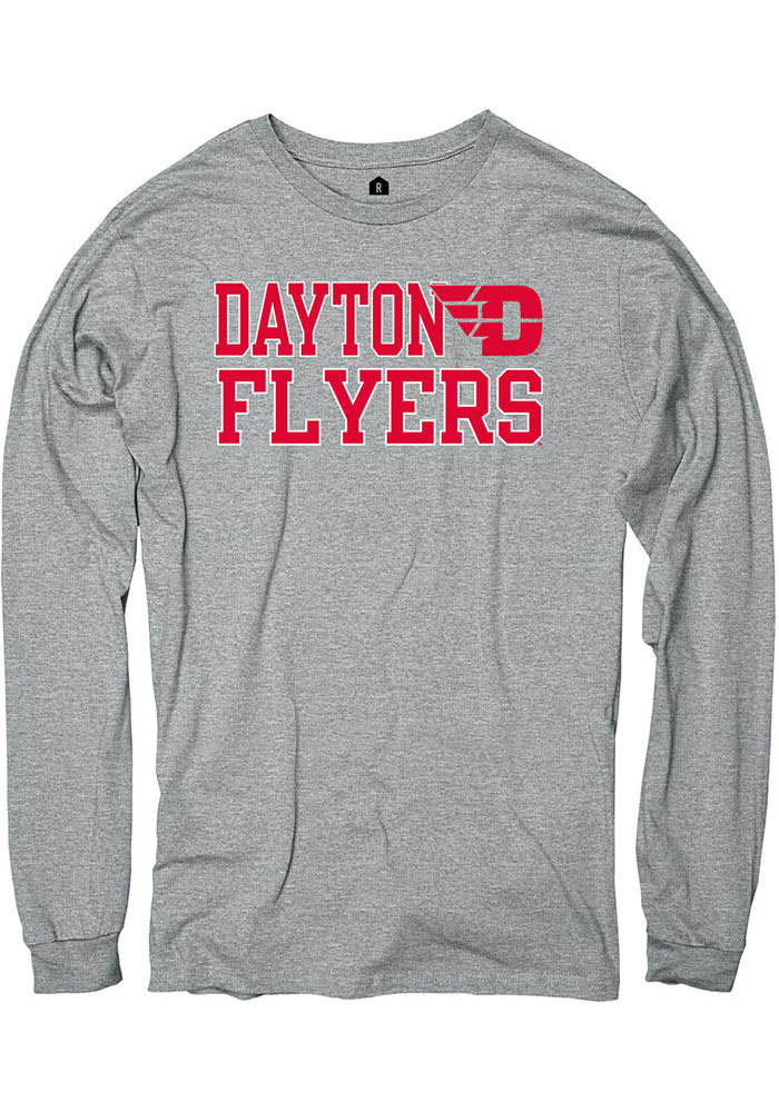 Rally Dayton Flyers Grey Ringspun Slogan Long Sleeve T Shirt