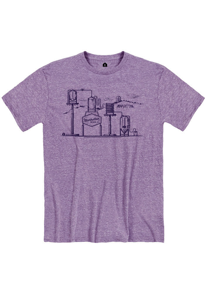 Manhattan Brewing Company Purple Snow Heather Skyline Short Sleeve T-Shirt