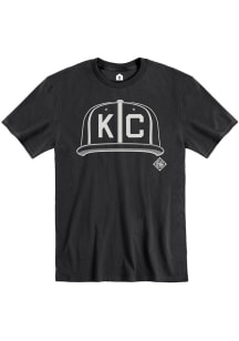 Rally Kansas City Monarchs Black KC Hat Short Sleeve Fashion T Shirt