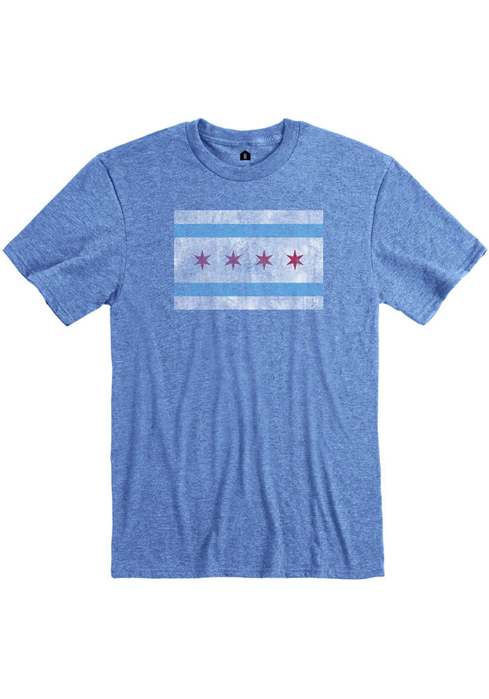 Chicago Blue City Flag Short Sleeve Fashion T Shirt
