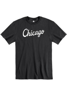 Rally Chicago Black Vintage Script Short Sleeve T Shirt