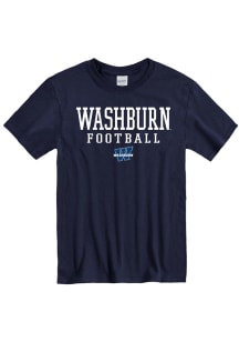 Washburn Ichabods Navy Blue Football Short Sleeve T Shirt
