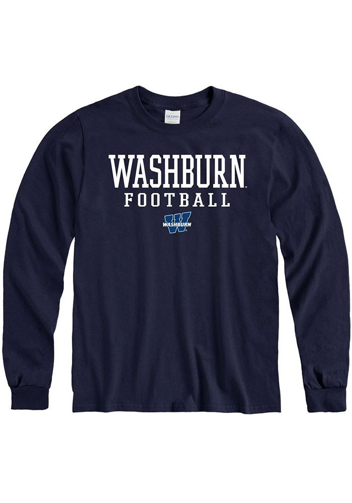 Washburn Ichabods Navy Blue Football Long Sleeve T Shirt