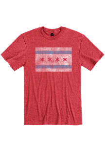 Chicago Red City Flag Short Sleeve Fashion T Shirt