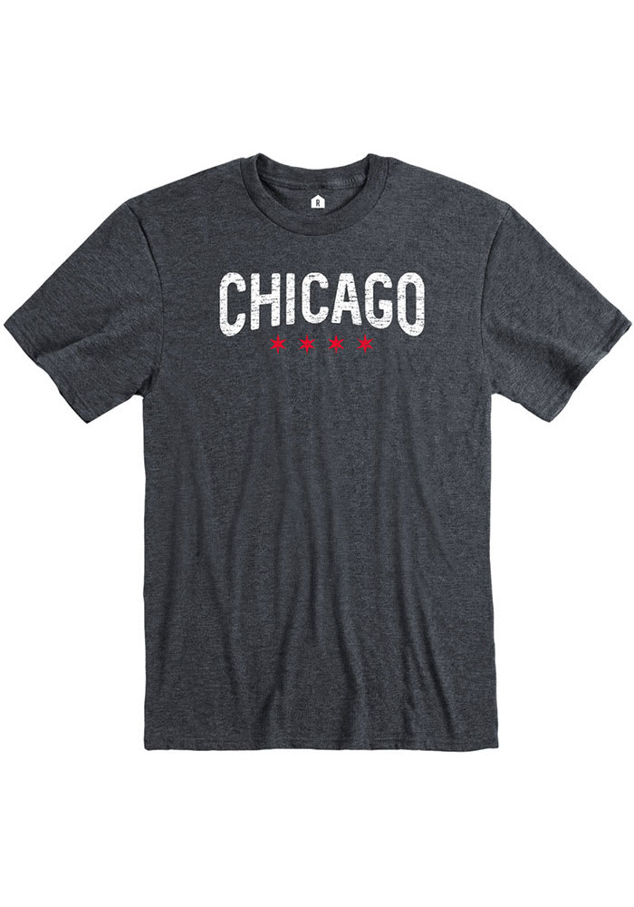 Rally Chicago Grey Arch Stars Short Sleeve Fashion T Shirt