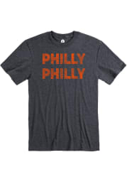 Philadelphia Heather Dark Grey Double Name Short Sleeve T-Shirt