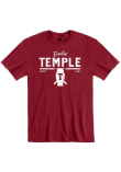 Rally Temple Owls Cardinal Wordmark Vault Owl Short Sleeve Fashion T Shirt