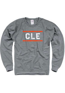 Cleveland Mens Grey Block and Bars Long Sleeve Crew Sweatshirt