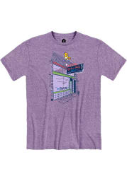 Rock-A-Belly Deli Heather Purple Building Front Short Sleeve T-Shirt