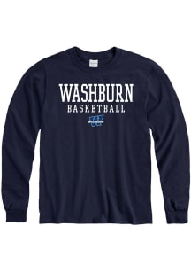Washburn Ichabods Navy Blue Basketball Long Sleeve T Shirt