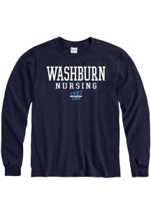 Washburn Ichabods Navy Blue Nursing Long Sleeve T Shirt