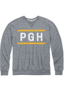 Pittsburgh Mens Charcoal Block and Bars Long Sleeve Crew Sweatshirt