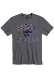 Rally K-State Wildcats Charcoal Number One Distressed Short Sleeve Fashion T Shirt
