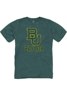 Baylor Bears Green Big Logo Distressed Short Sleeve T Shirt