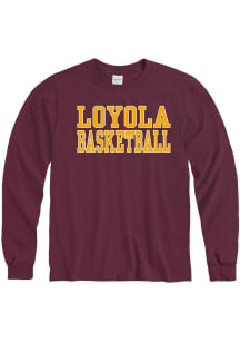 Loyola Ramblers Maroon Basketball Long Sleeve T Shirt