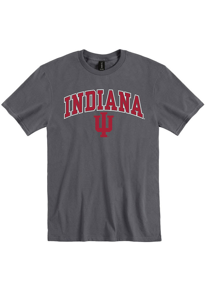 Indiana Hoosiers Charcoal Arch Mascot Short Sleeve T Shirt