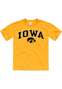 Iowa Hawkeyes Youth Gold Arch Mascot Short Sleeve T-Shirt