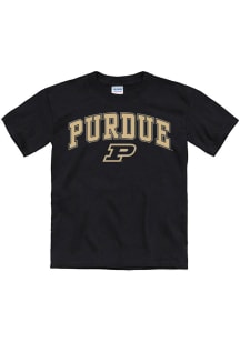Purdue Boilermakers Youth Black Arch Mascot Short Sleeve T-Shirt