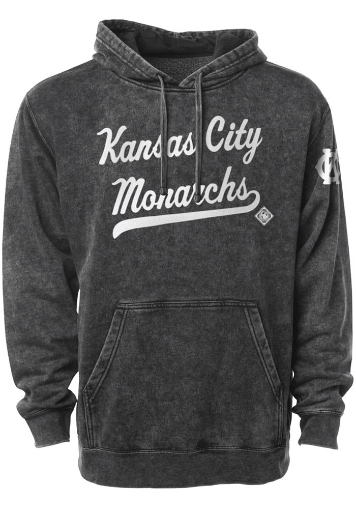 Rally Kansas City Monarchs Mens Black Club Script Fashion Hood