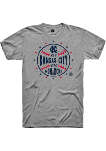 Rally Kansas City Monarchs Grey Star Ball Short Sleeve Fashion T Shirt