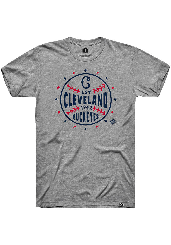 Rally Cleveland Buckeyes Grey Star Ball Short Sleeve Fashion T Shirt