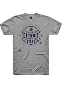 Rally Detroit Stars Grey Star Ball Short Sleeve Fashion T Shirt