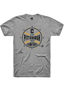 Rally Pittsburgh Crawfords Grey Star Ball Short Sleeve Fashion T Shirt