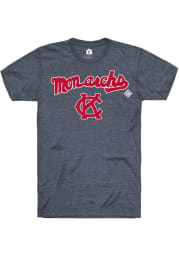 Rally Kansas City Monarchs Navy Blue Script Logo Short Sleeve Fashion T Shirt
